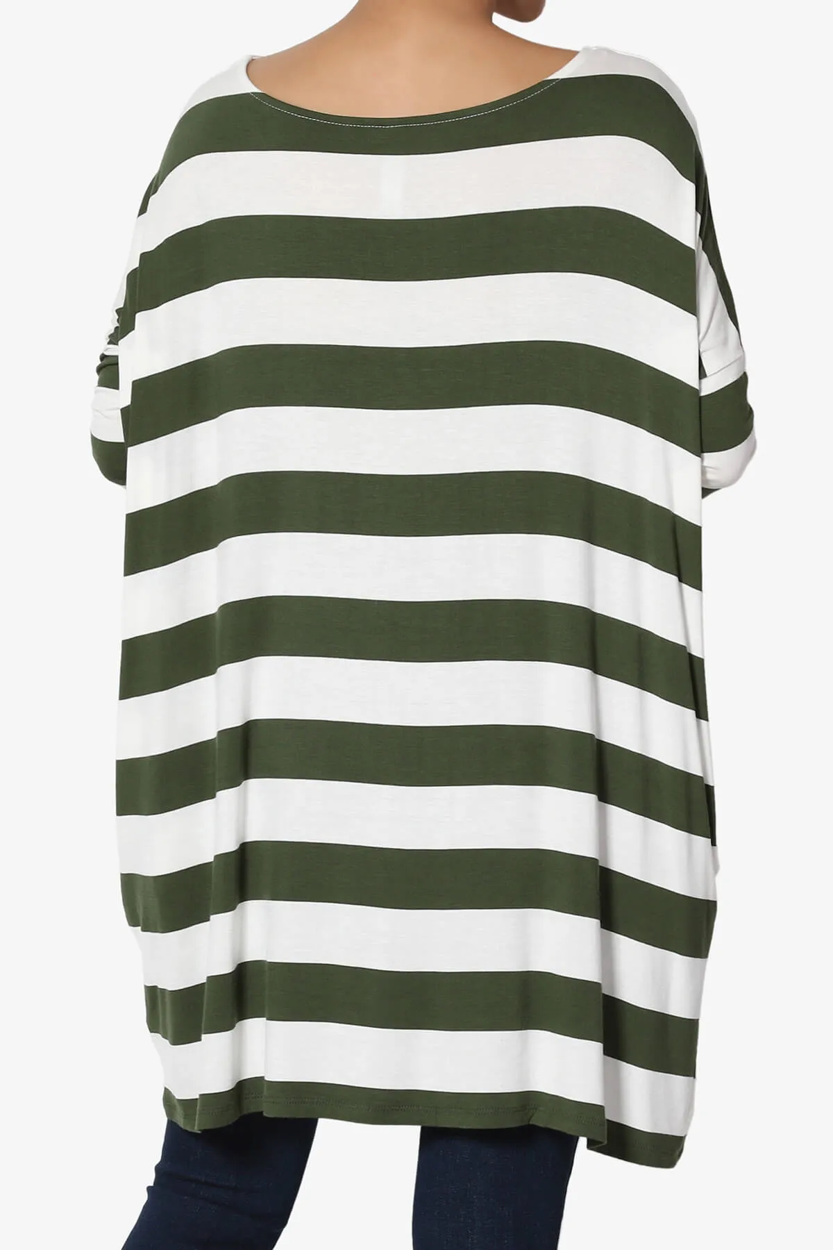 Timp Stripe Drop Shoulder Tunic Top