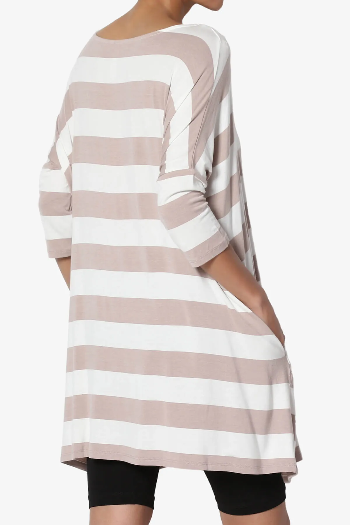 Timp Stripe Drop Shoulder Tunic Top