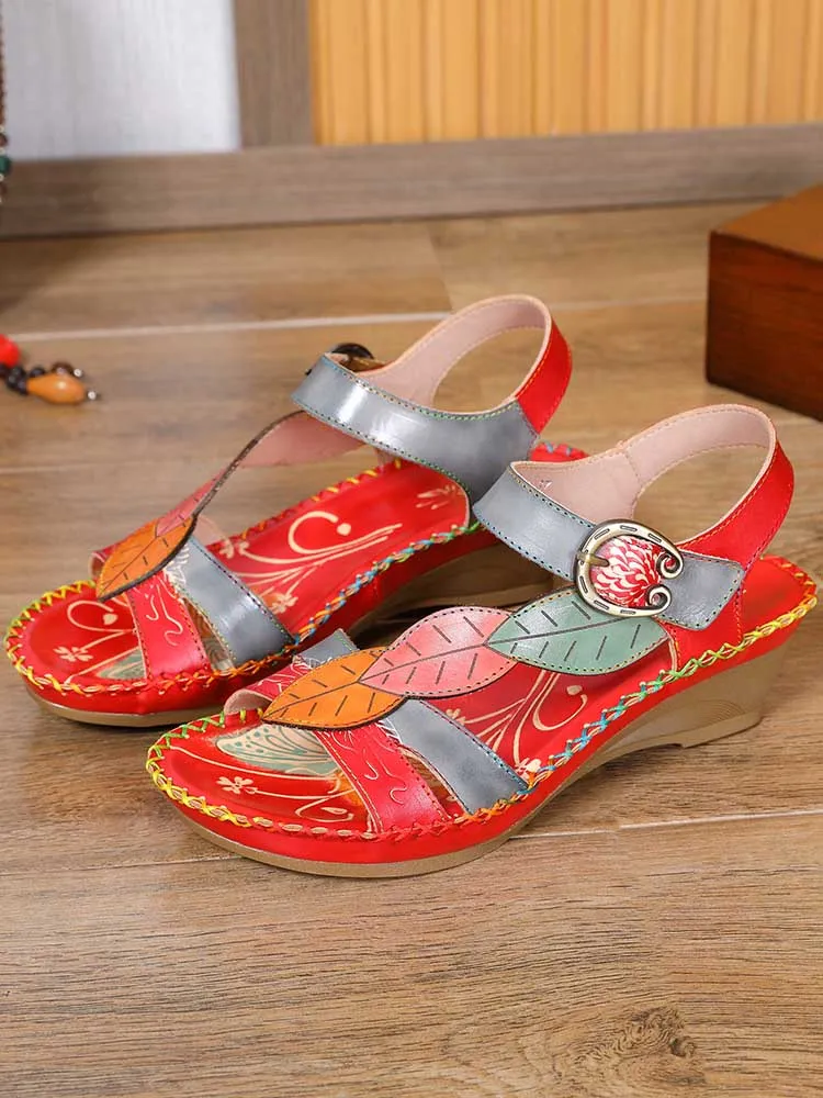 Tinsley Retro Floral Embossing Sandals