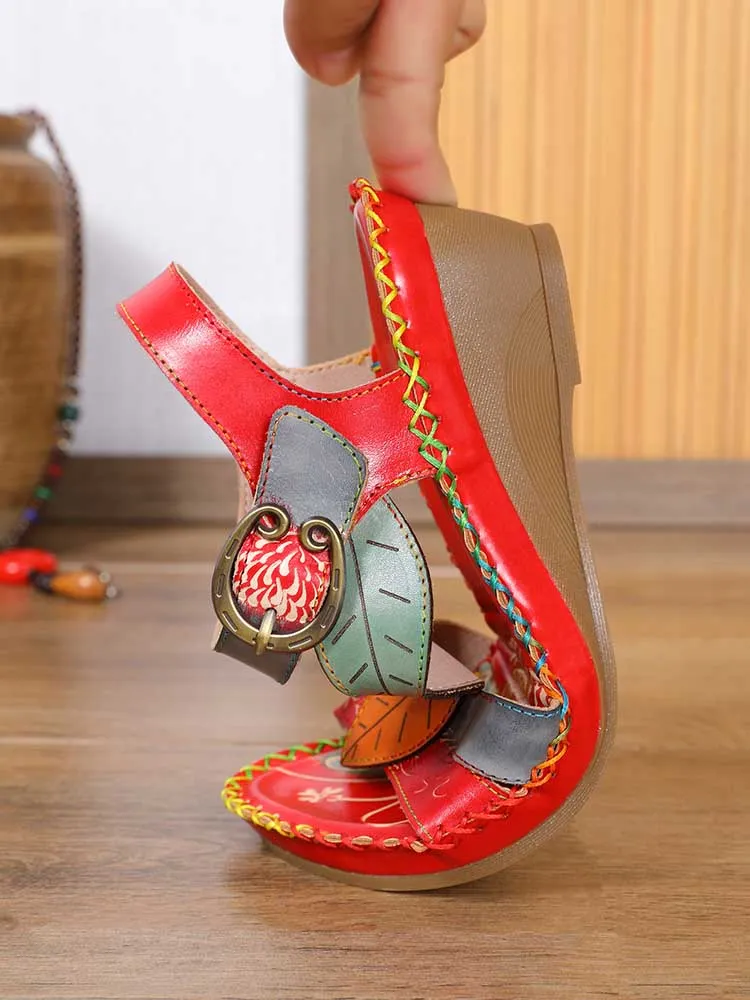 Tinsley Retro Floral Embossing Sandals