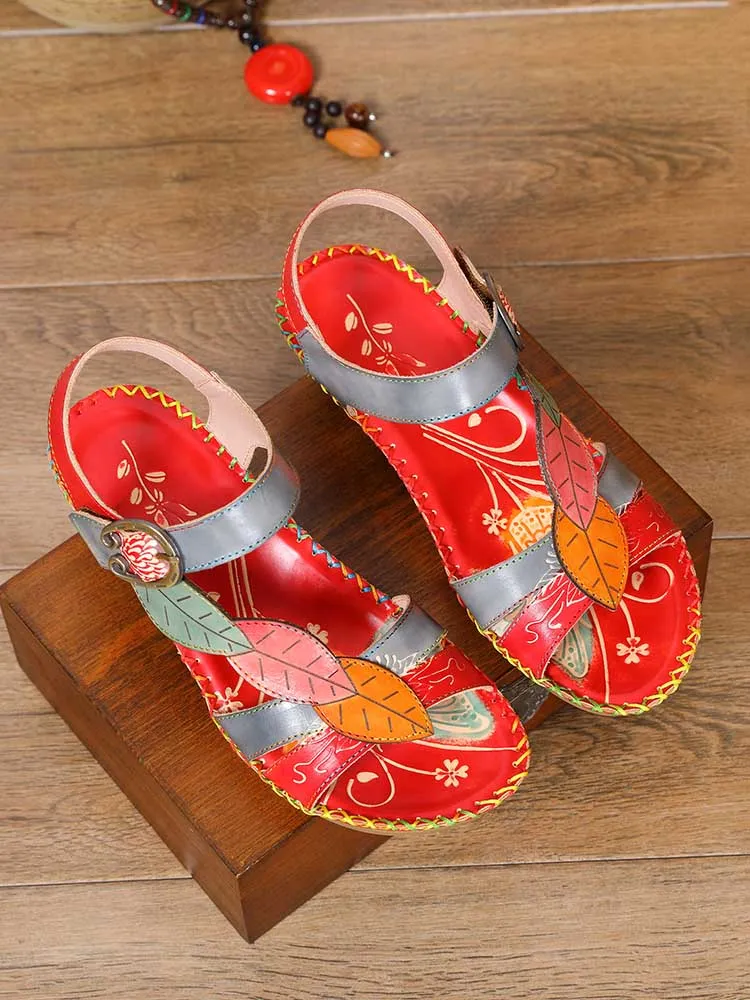 Tinsley Retro Floral Embossing Sandals