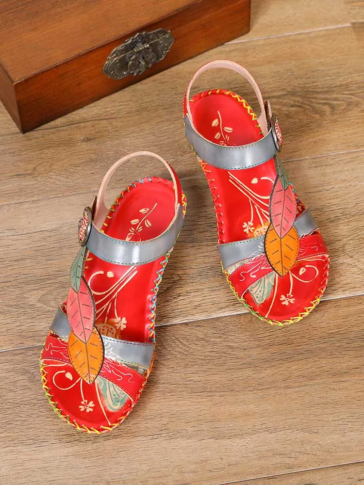 Tinsley Retro Floral Embossing Sandals