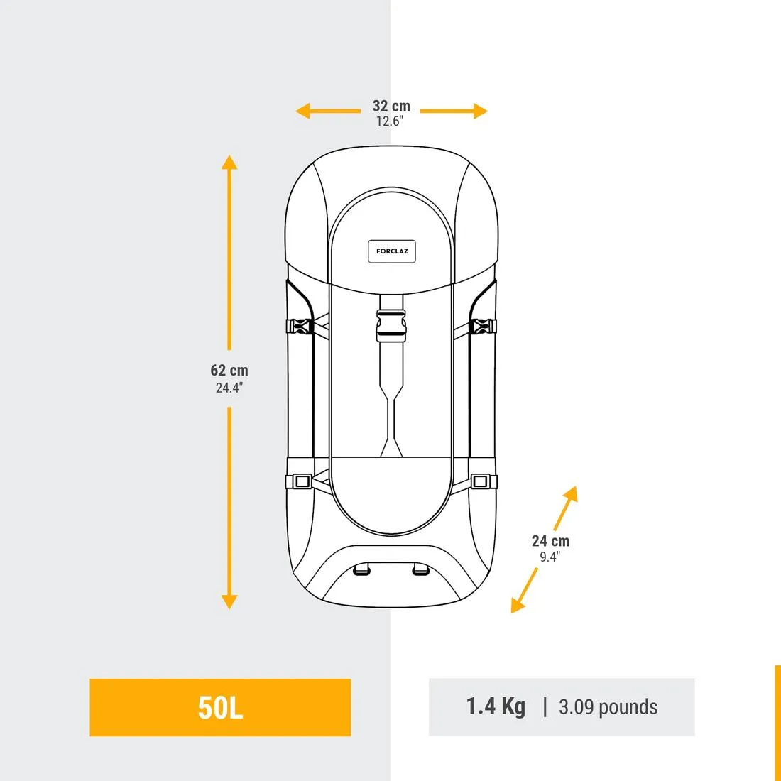 Travel Backpack 50L - Forclaz 50