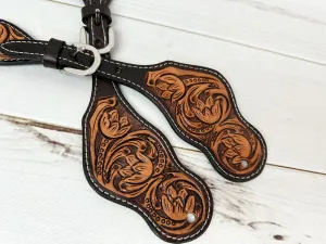 Tulip Floral Tooled Spur Straps