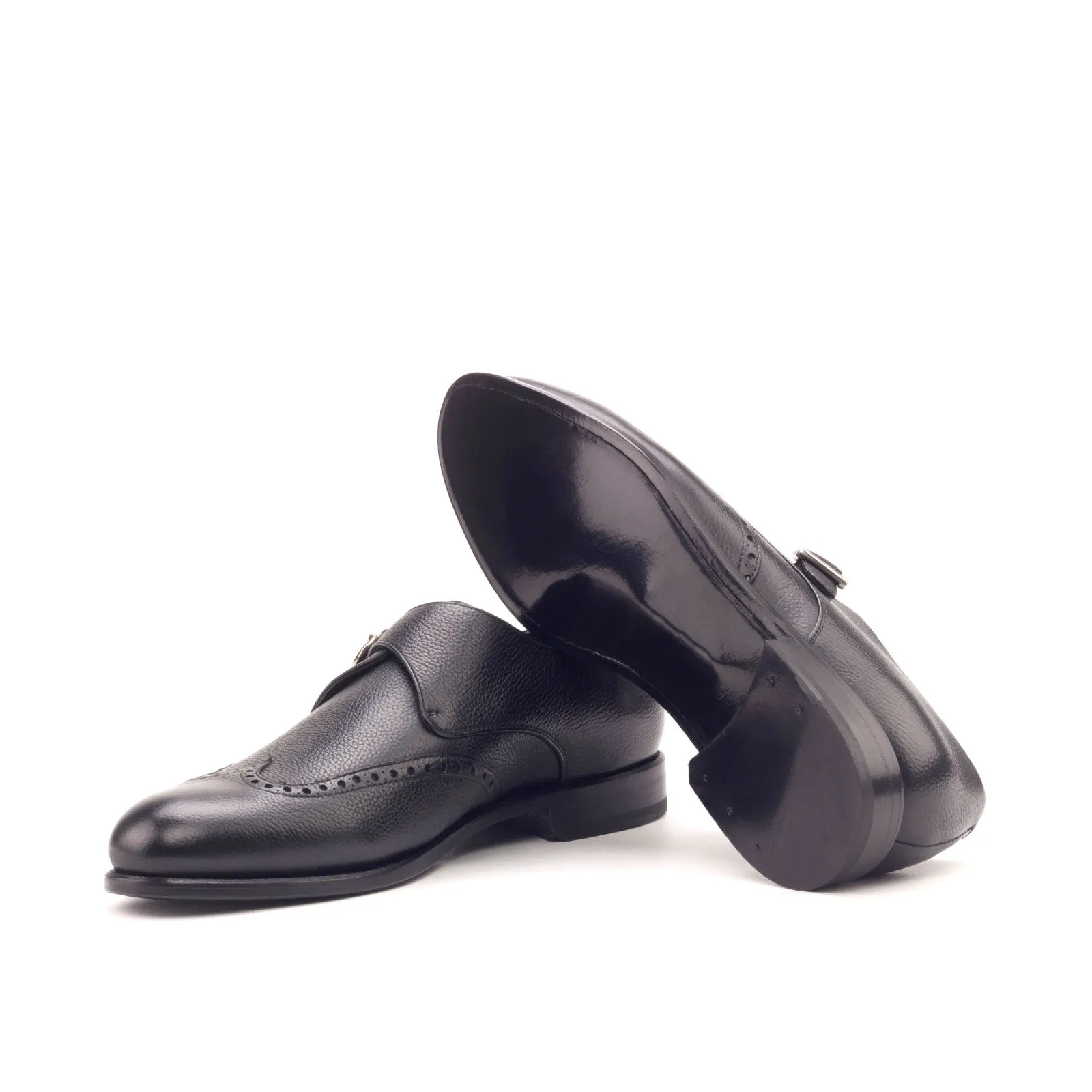 Unique Handcrafted Black Single Strap Monkstrap