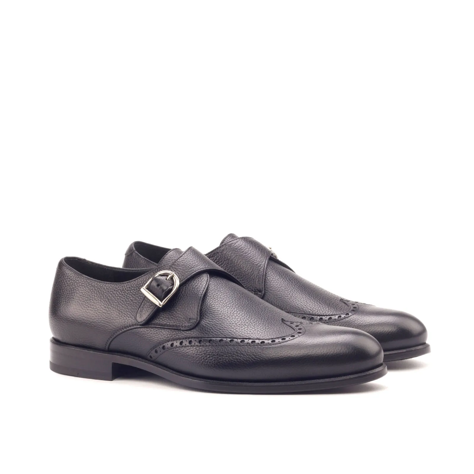 Unique Handcrafted Black Single Strap Monkstrap