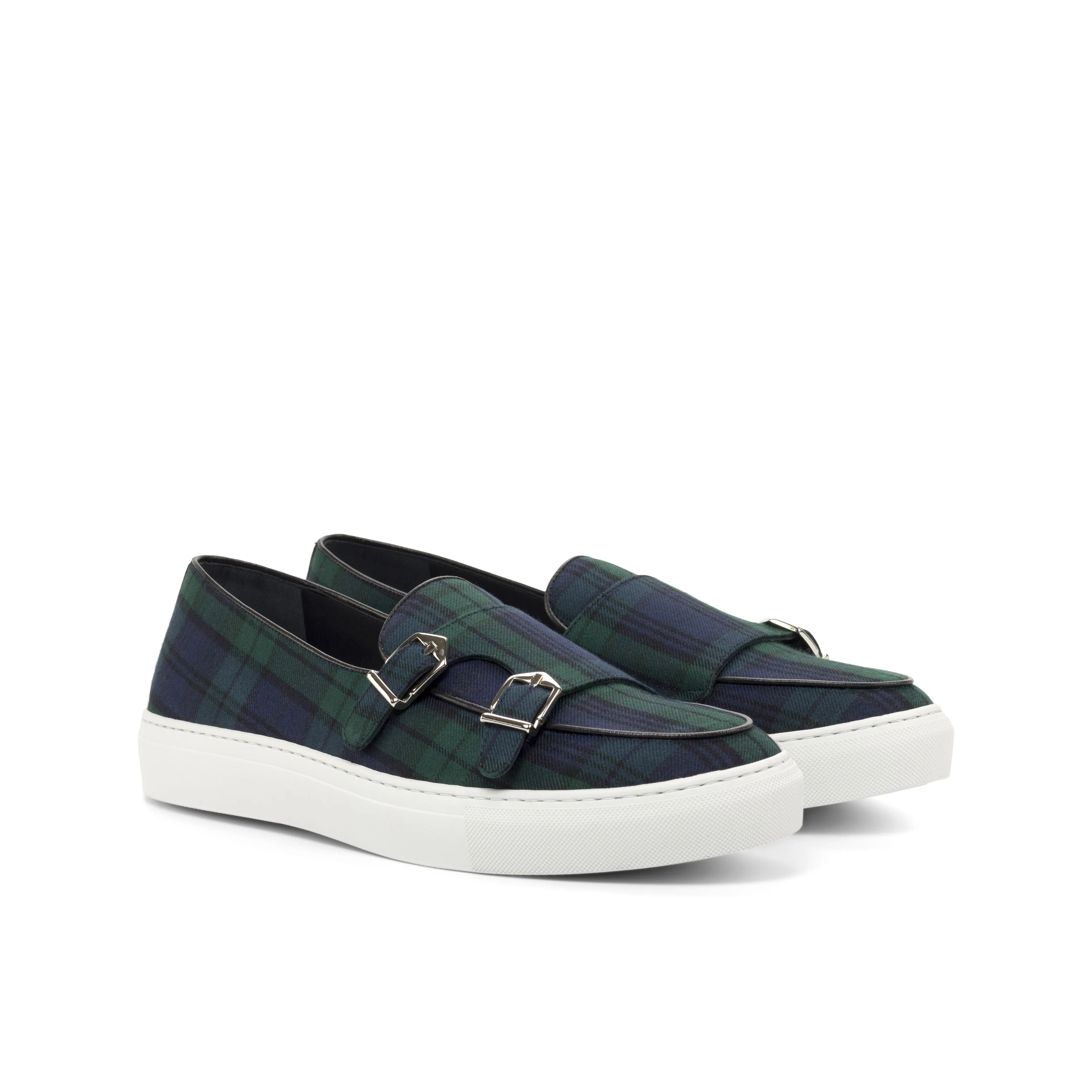 Unique Handcrafted Monk Sneaker   Blackwatch Sartorial