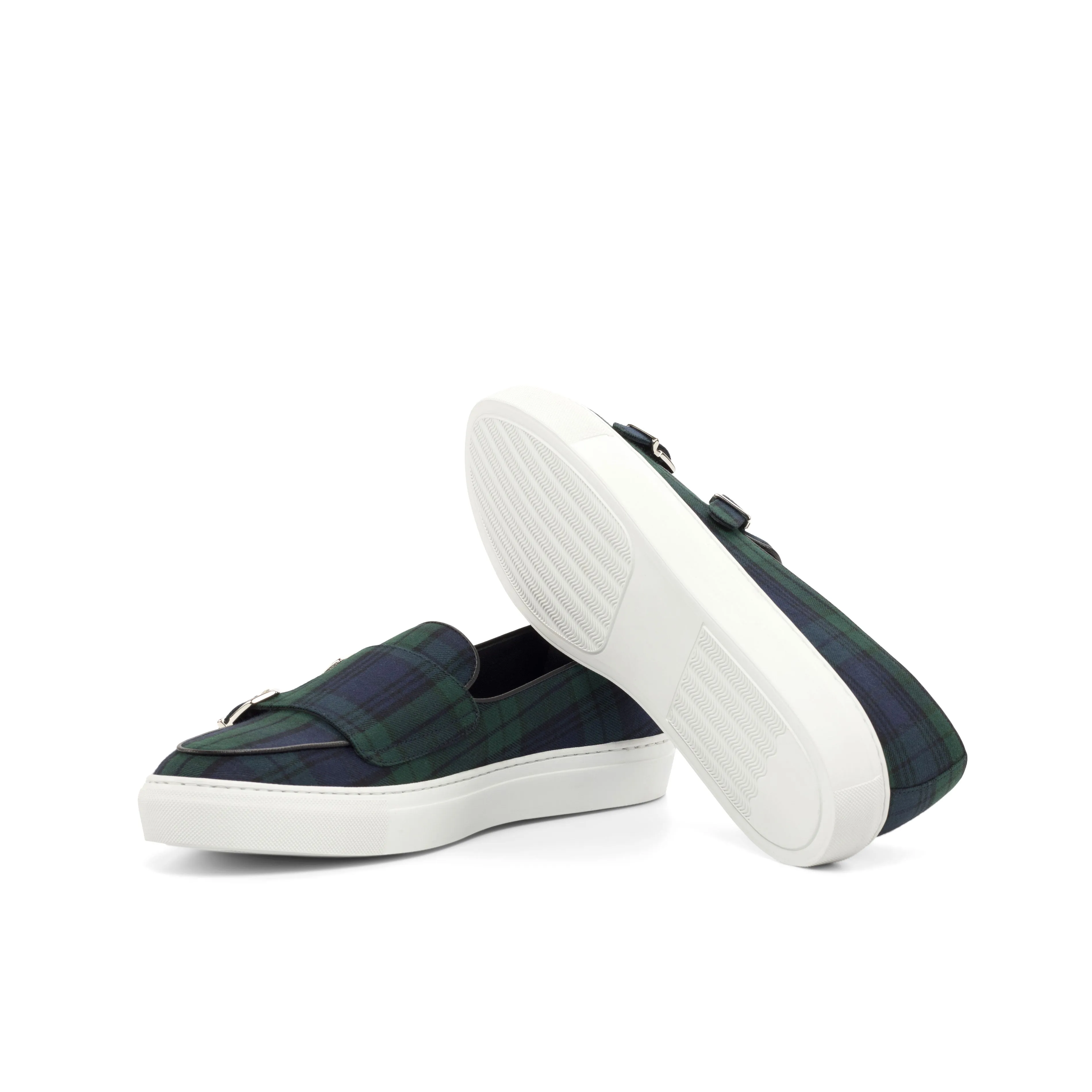 Unique Handcrafted Monk Sneaker   Blackwatch Sartorial