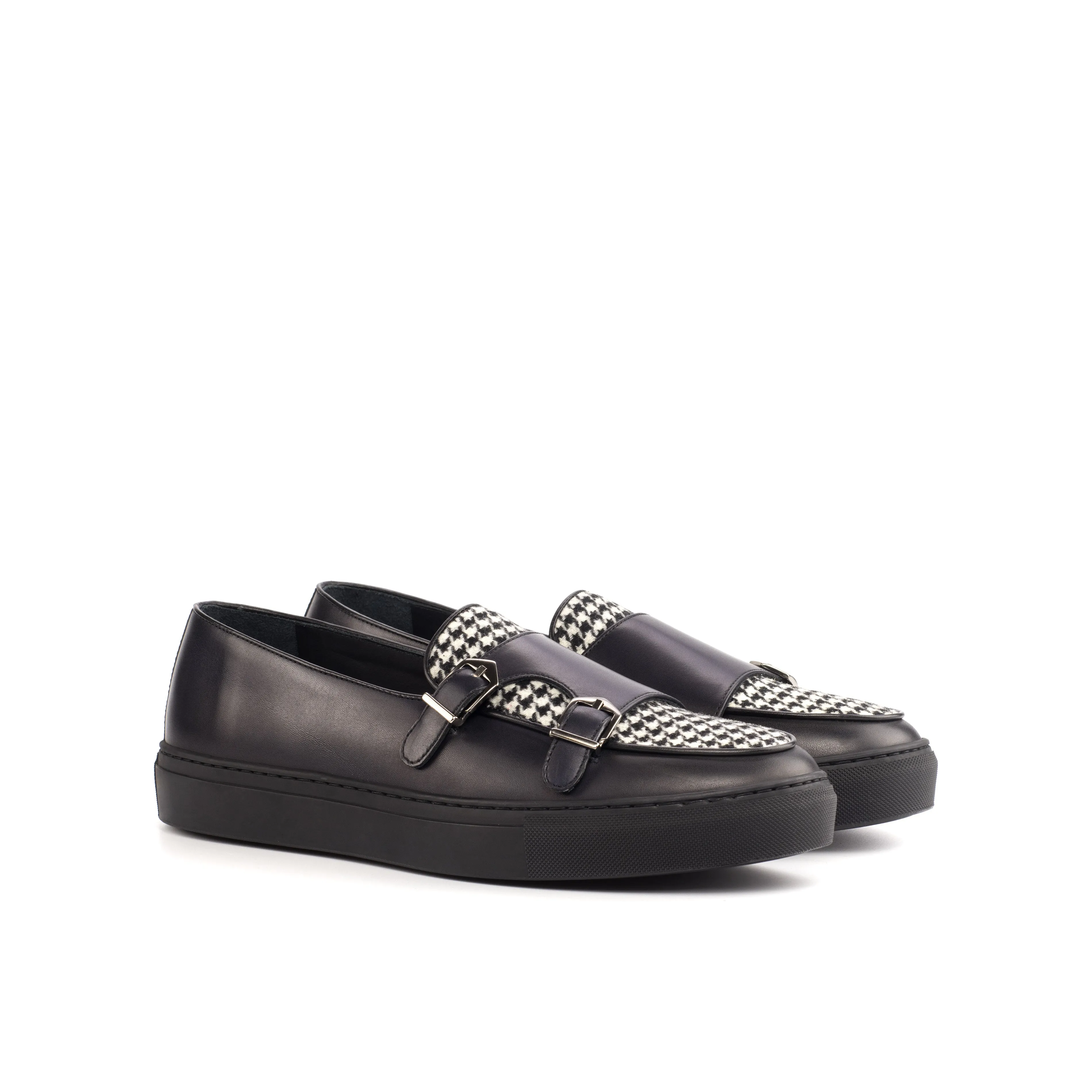 Unique Handcrafted Monk Sneaker   Houndstooth sartorial