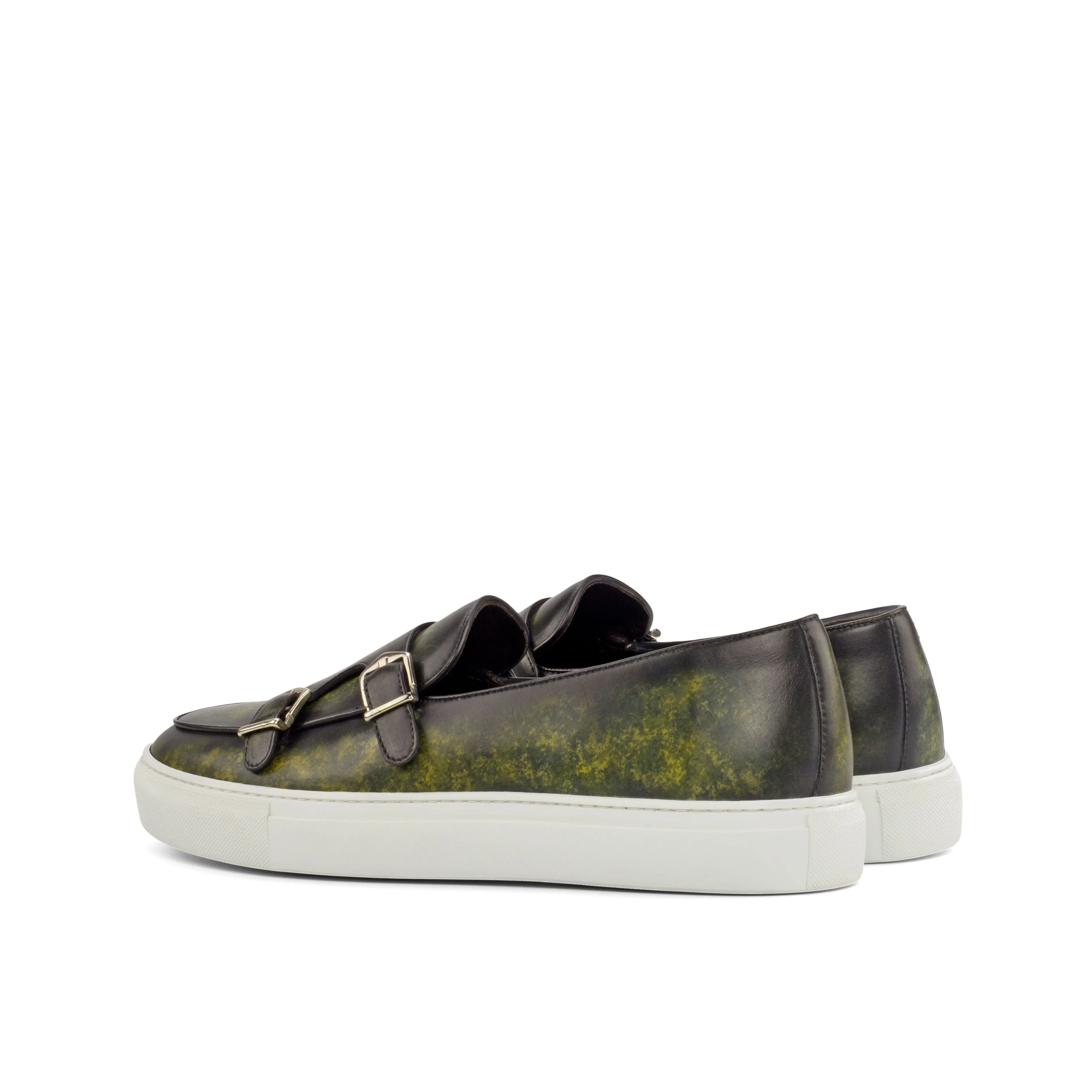 Unique Handcrafted Monk Sneaker   Khaki Patina
