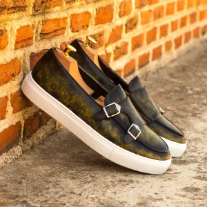 Unique Handcrafted Monk Sneaker   Khaki Patina