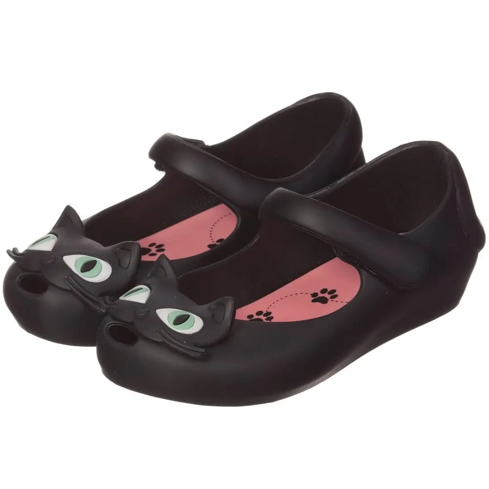 [US7] Mini Melissa Toddler Black Cat Jelly Shoes