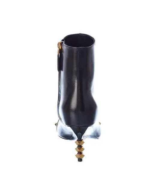 Valentino Garavani Black Leather Rockstud 70 Bootie