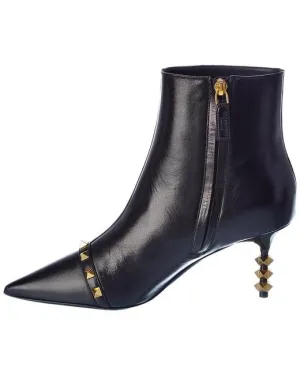 Valentino Garavani Black Leather Rockstud 70 Bootie