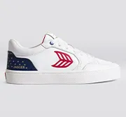 VALLELY PRO Jagger 2024 White Leather Blue Accents Red Logo Sneaker Women