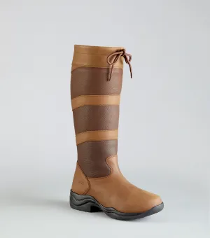 Vallenia Ladies Waterproof Country Boots Brown (Wide Calf)