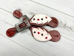 Vegas Aces Leather Painted Spur Straps