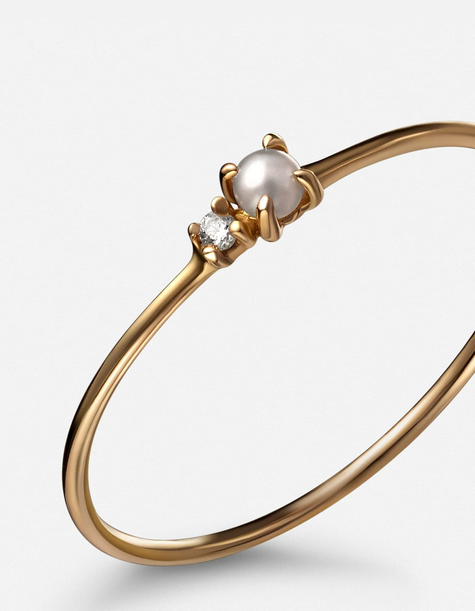 Vera Pearl Ring, 14k Gold Pavé