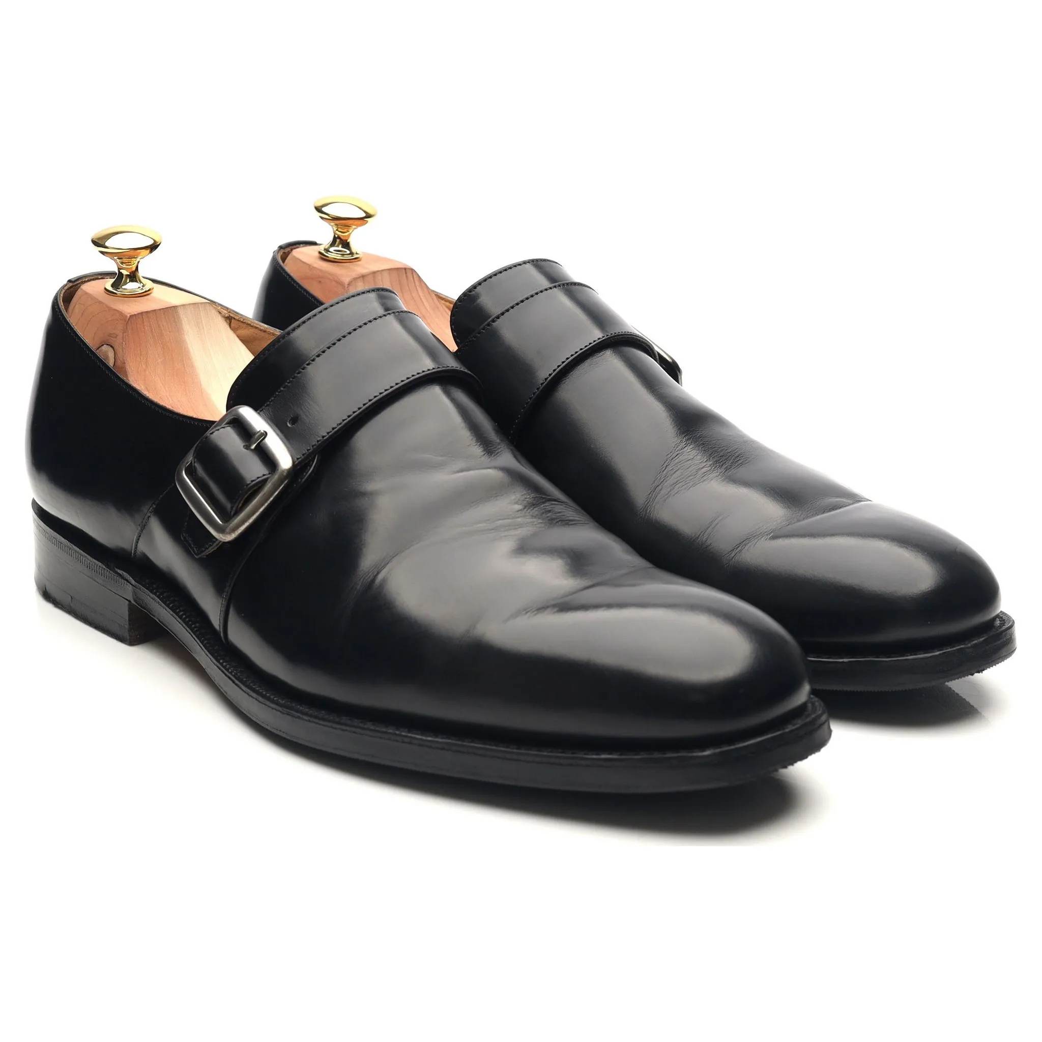 'Westbury' Black Leather Monk Strap UK 11 F