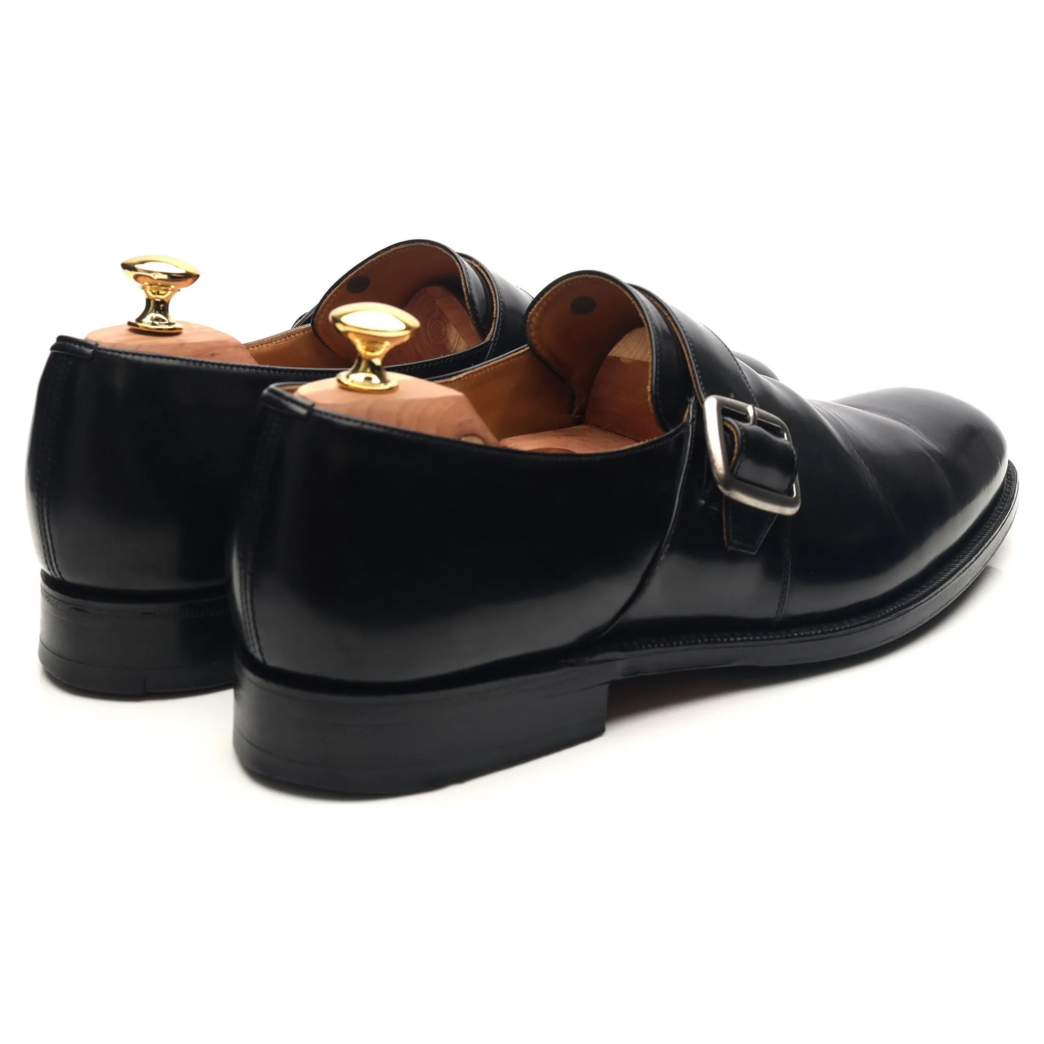 'Westbury' Black Leather Monk Strap UK 11 F