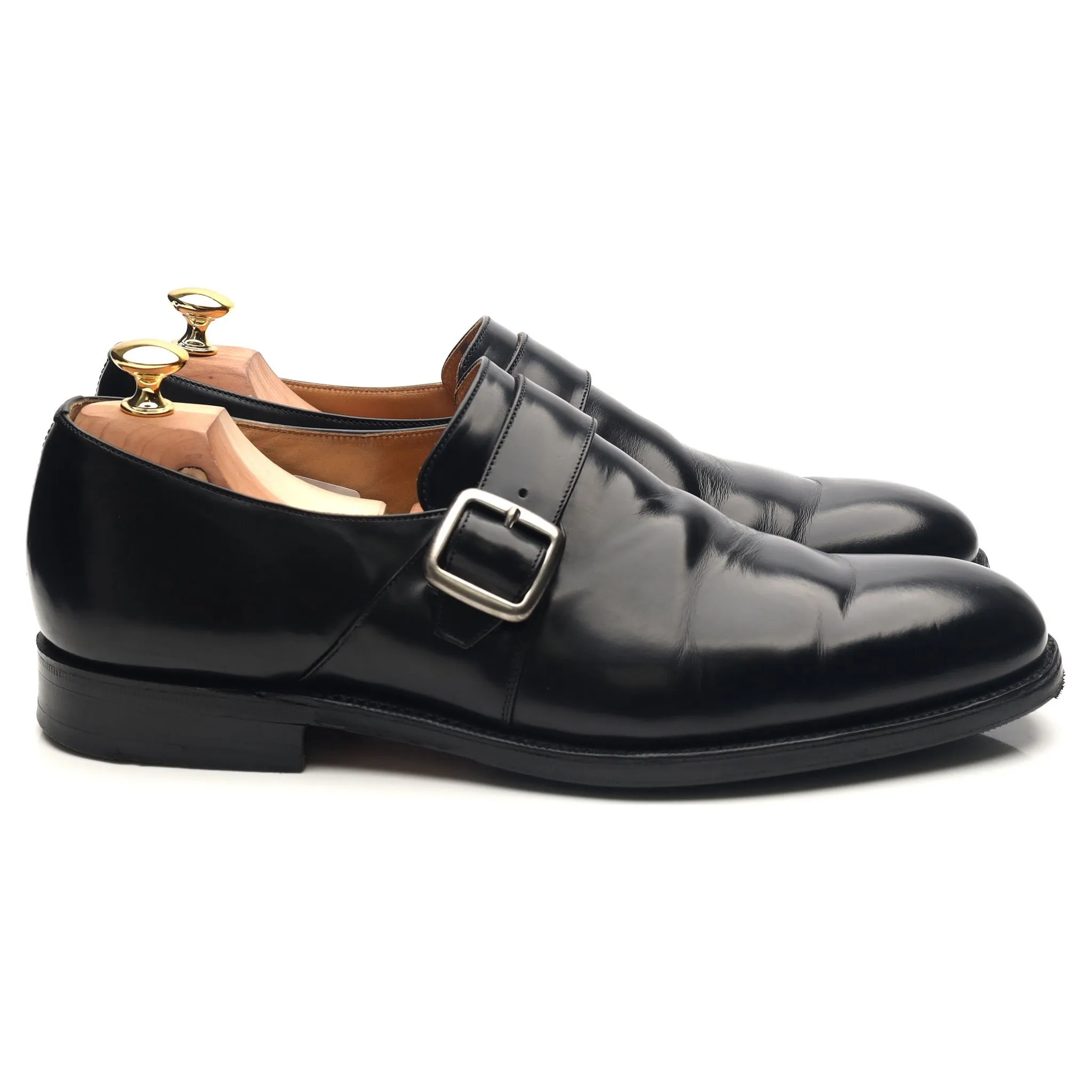 'Westbury' Black Leather Monk Strap UK 11 F