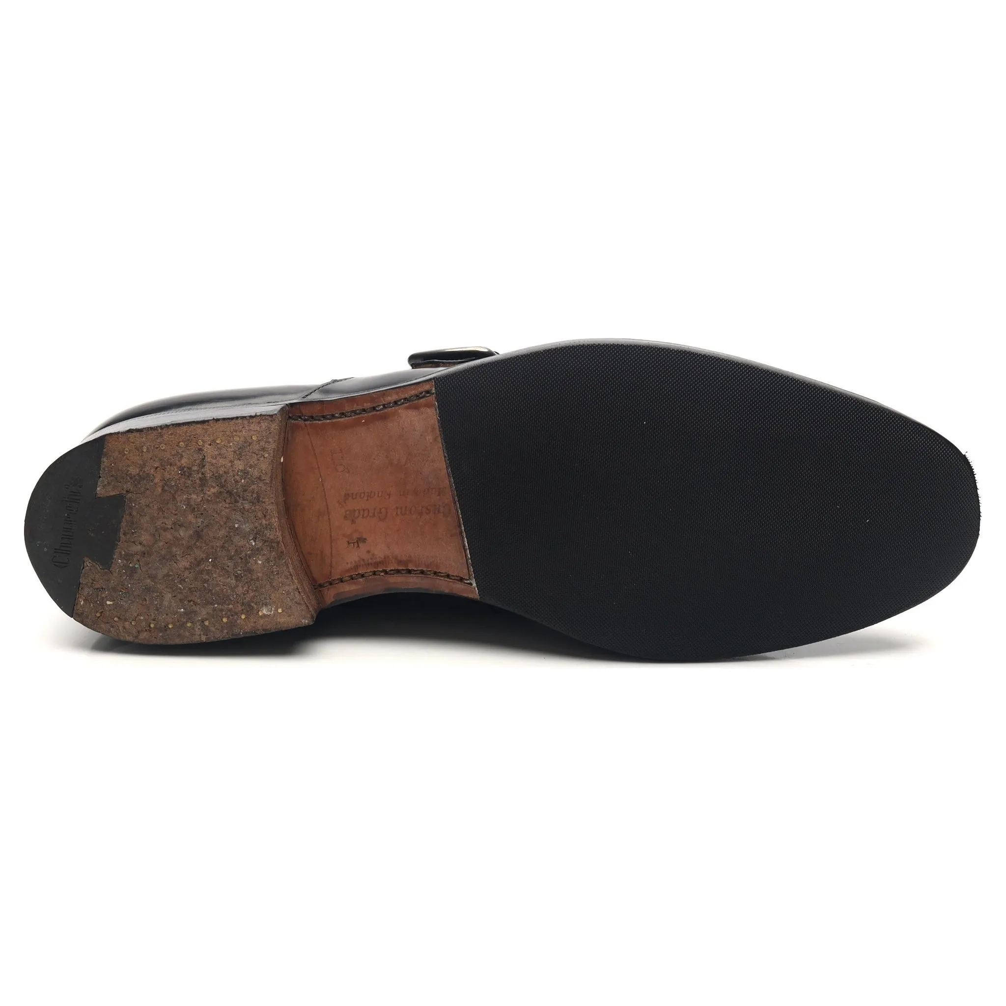 'Westbury' Black Leather Monk Strap UK 11 F