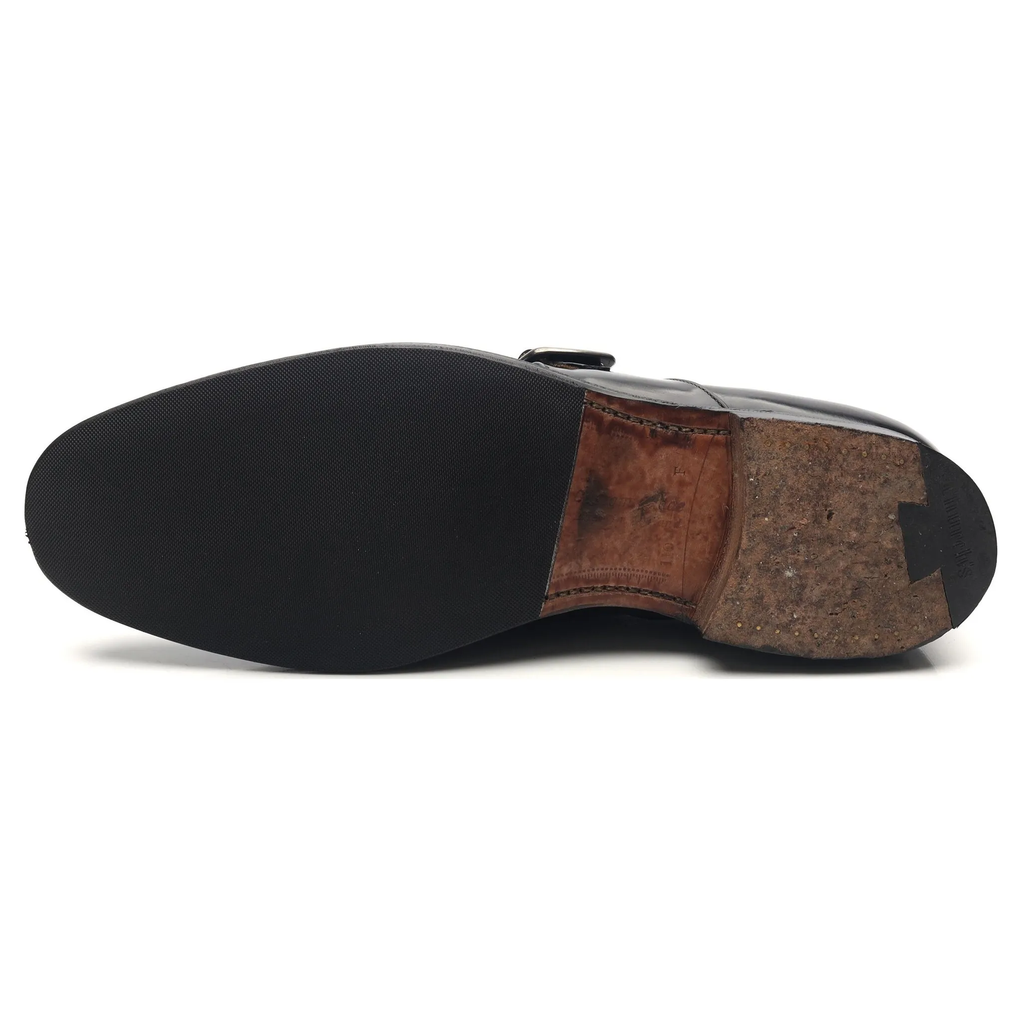 'Westbury' Black Leather Monk Strap UK 11 F