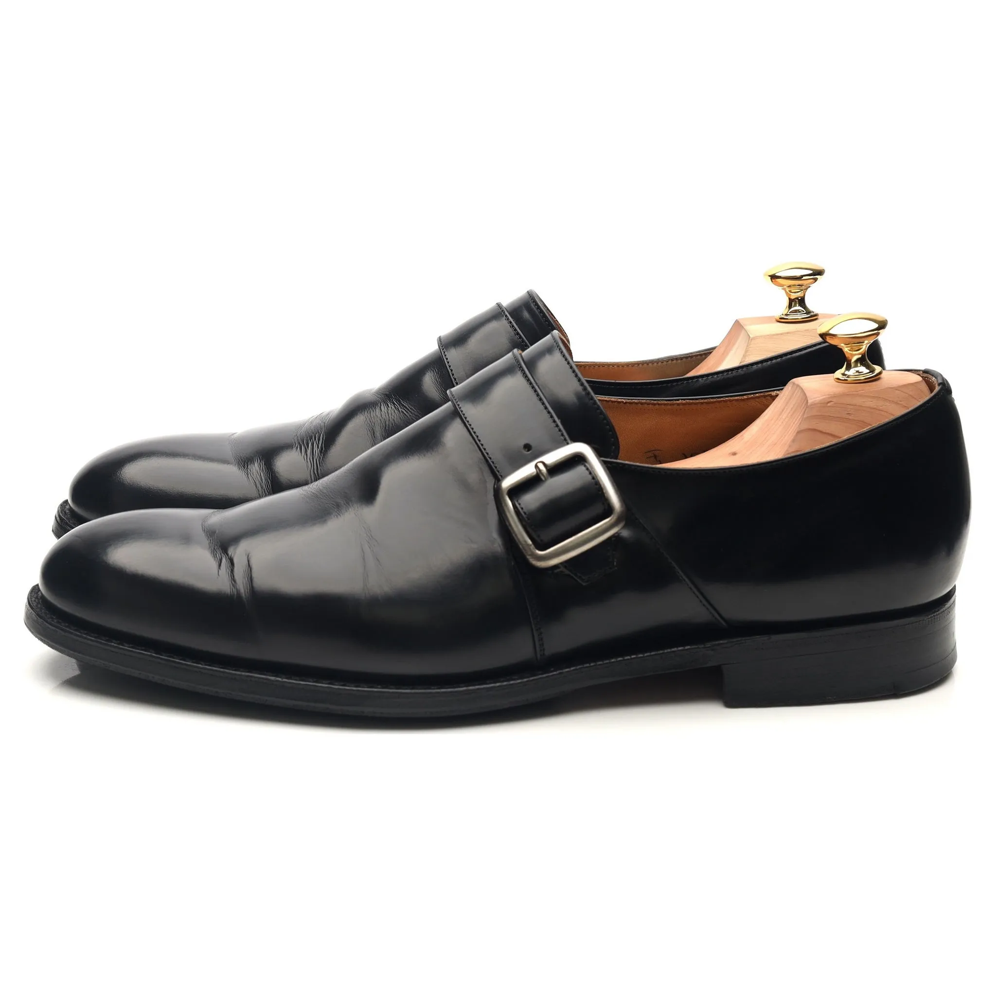 'Westbury' Black Leather Monk Strap UK 11 F