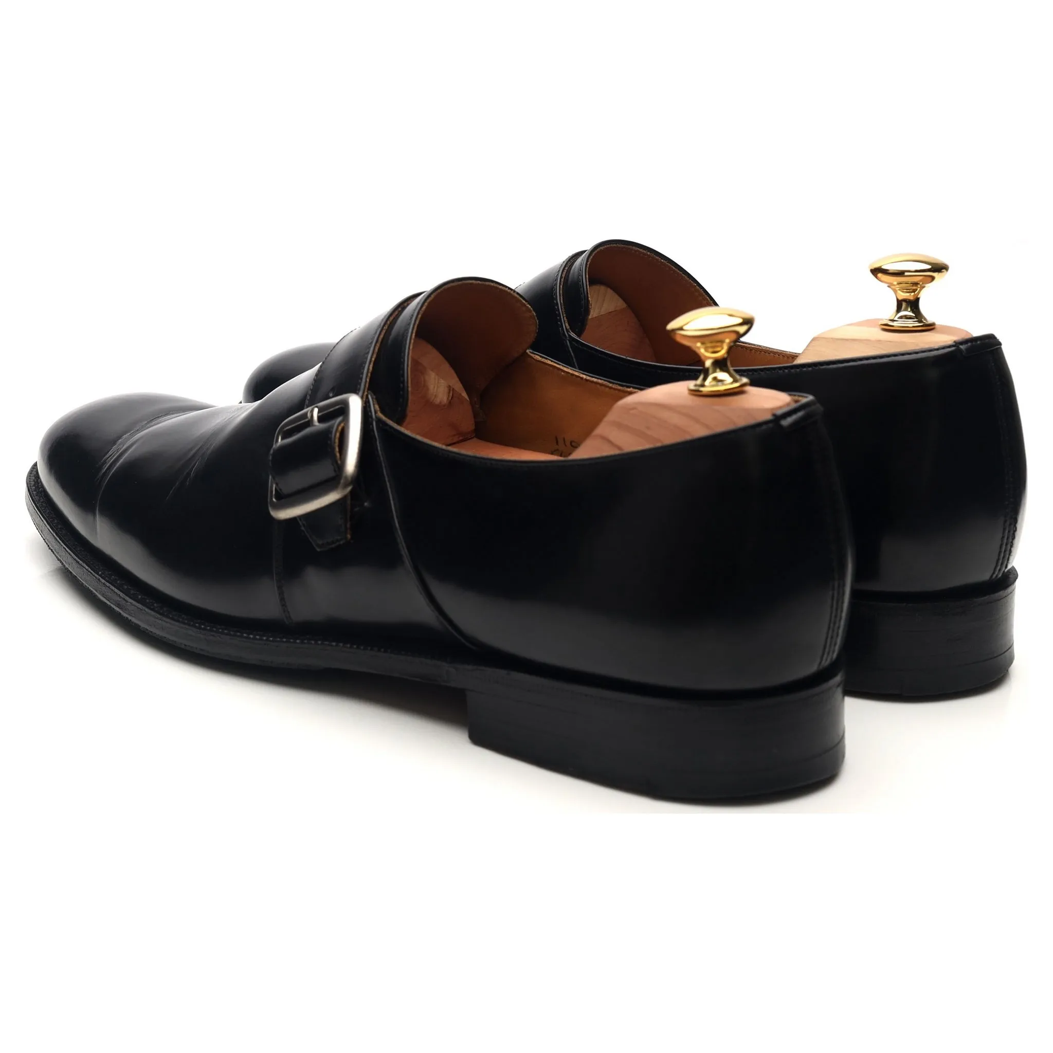 'Westbury' Black Leather Monk Strap UK 11 F