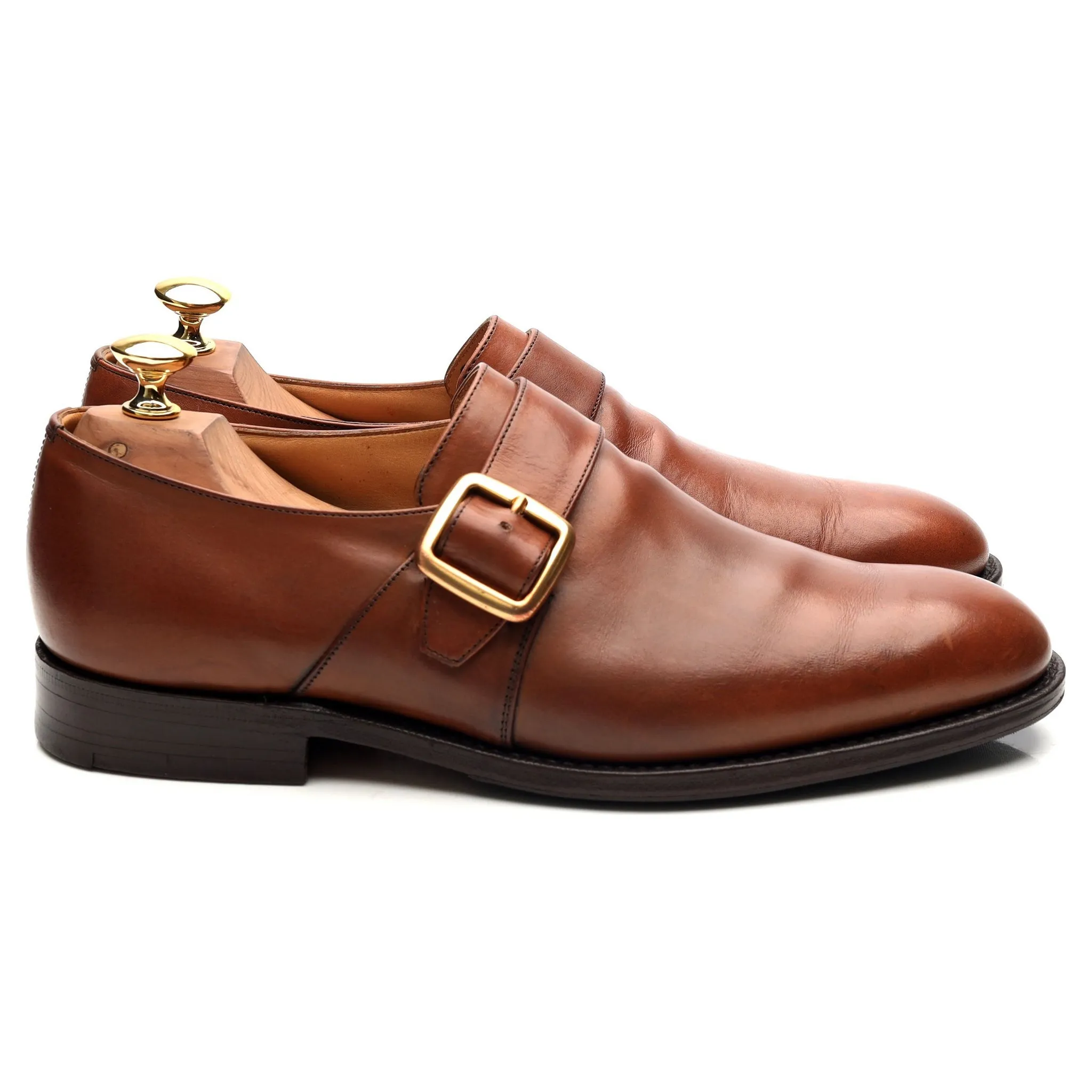 'Westbury' Brown Leather Monk Strap UK 6.5 G