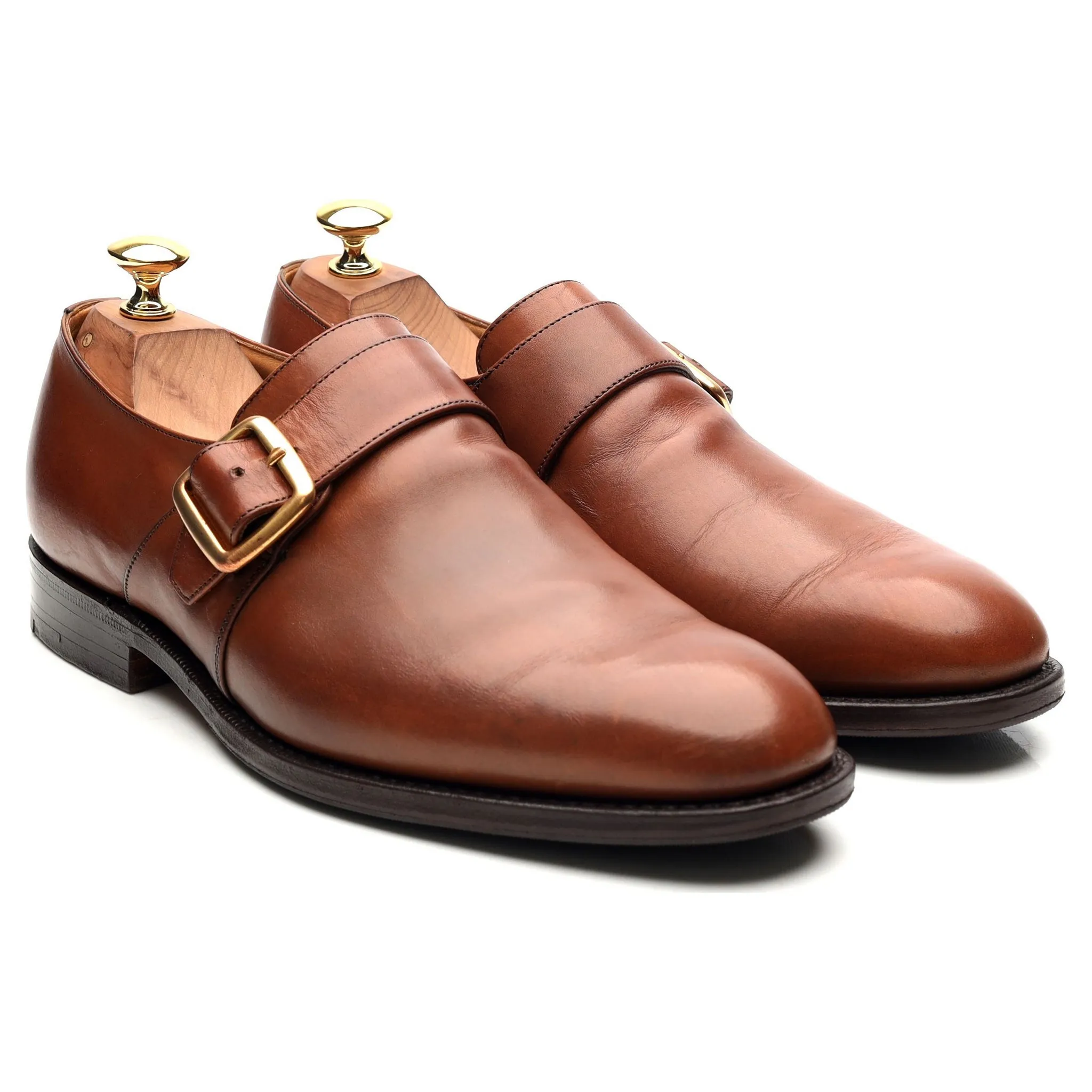 'Westbury' Brown Leather Monk Strap UK 6.5 G