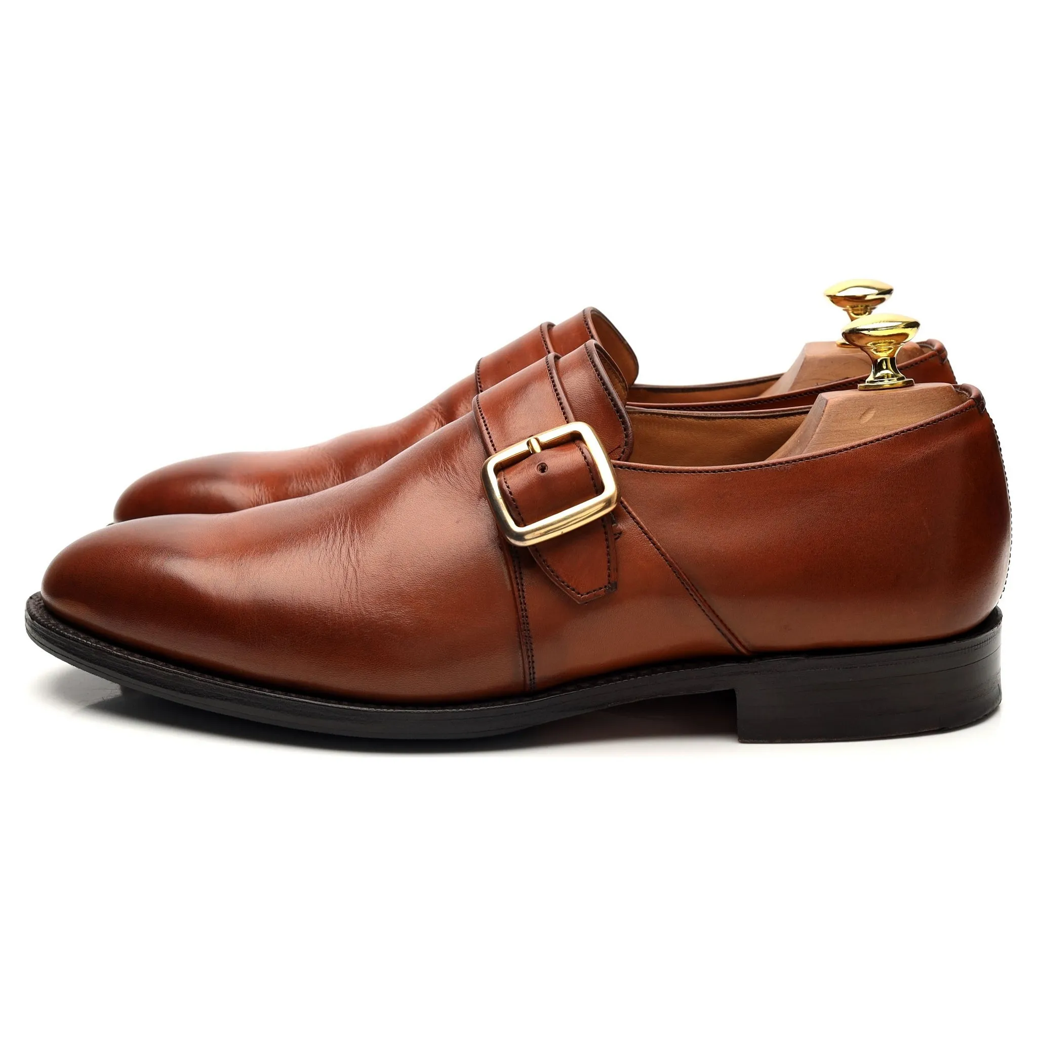 'Westbury' Tan Brown Leather Monk Strap UK 7.5 G