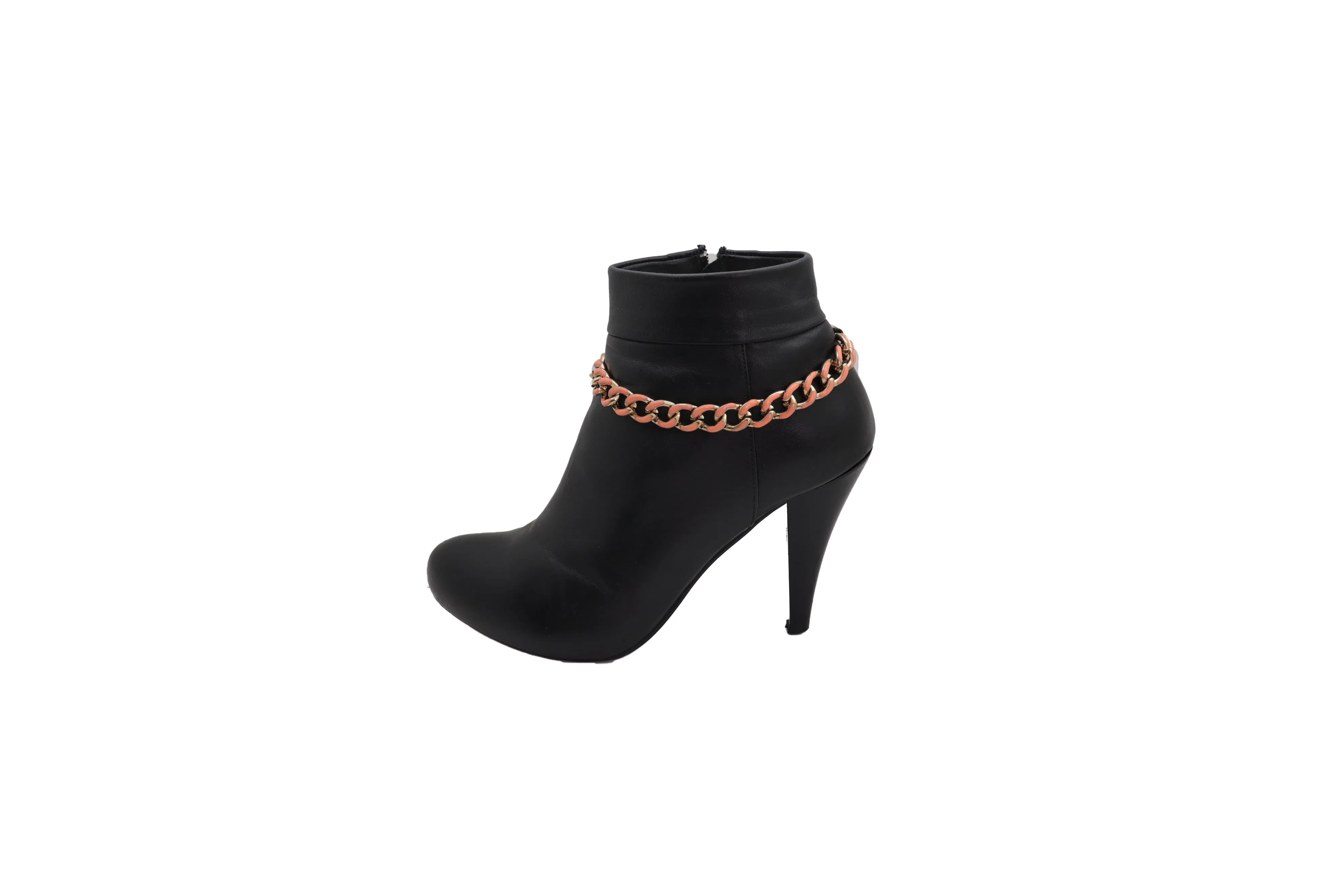 Western Bracelet Gold Metal Boot Chain Coral Links Anklet Shoe Charm Bling