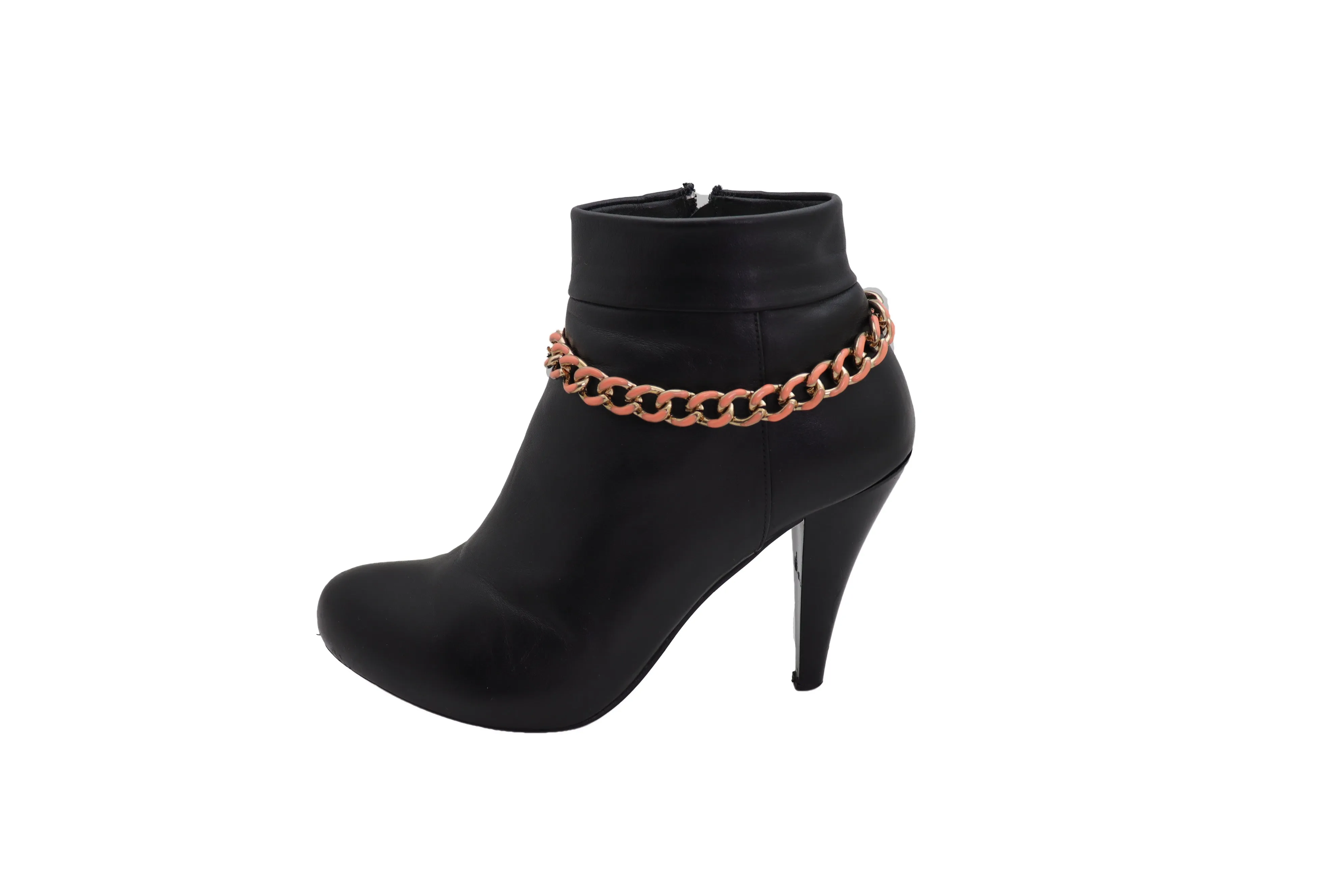 Western Bracelet Gold Metal Boot Chain Coral Links Anklet Shoe Charm Bling