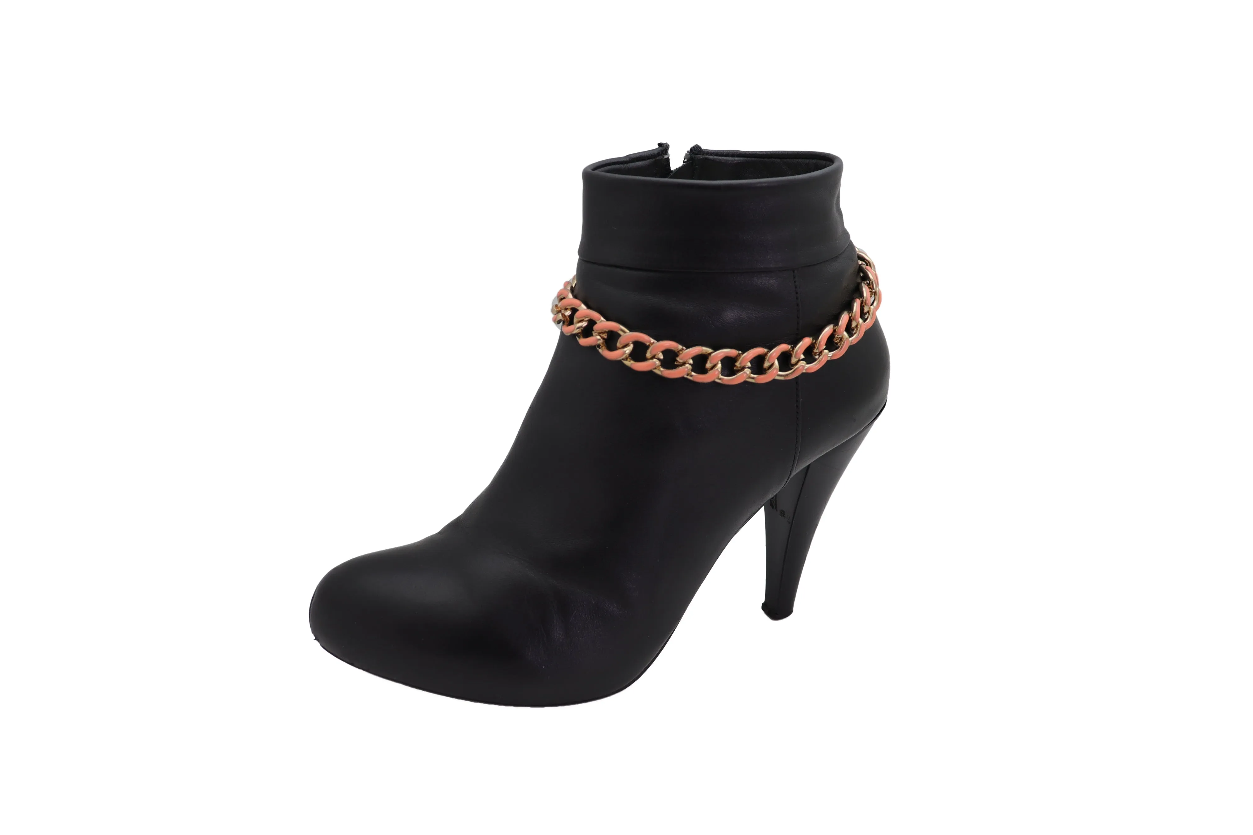 Western Bracelet Gold Metal Boot Chain Coral Links Anklet Shoe Charm Bling