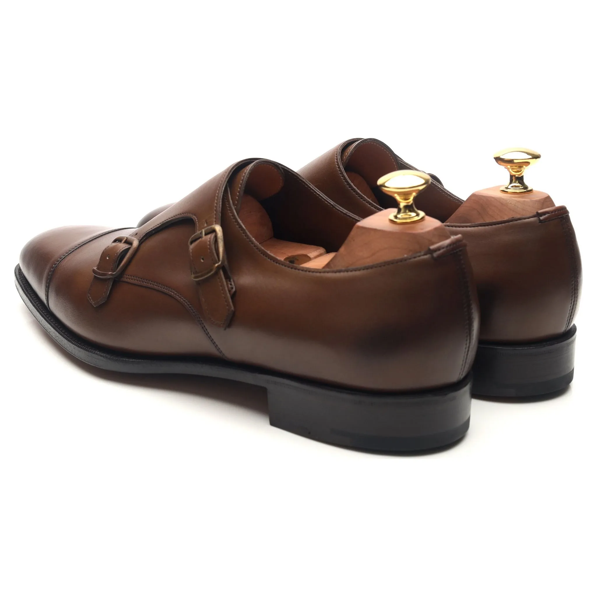 'Westminster' Dark Brown Leather Double Monk Strap UK 9.5 E