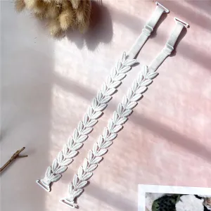 White Leaf Decorative Bra Straps
