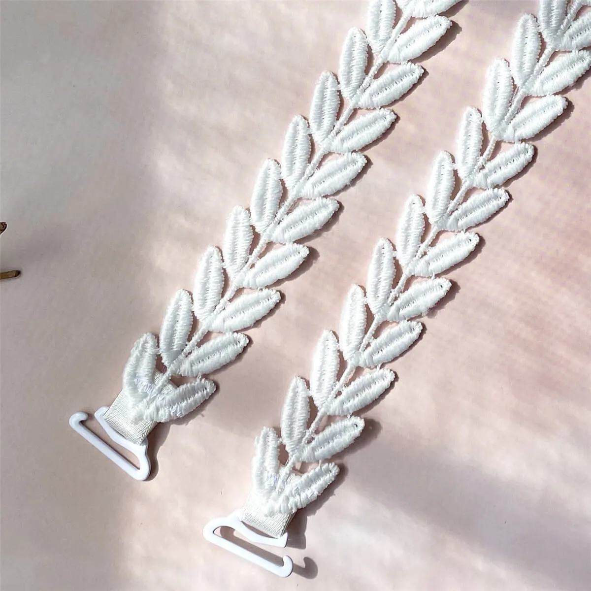 White Leaf Decorative Bra Straps