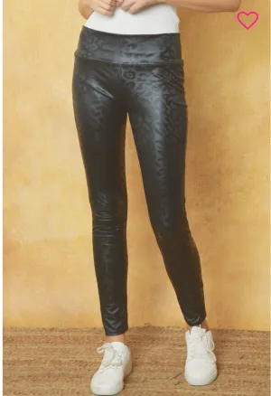 Wild One Faux Leather Leopard Leggings