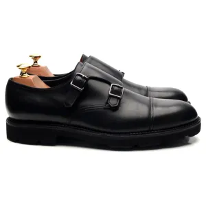 'William' Black Leather Double Monk Strap UK 9 E