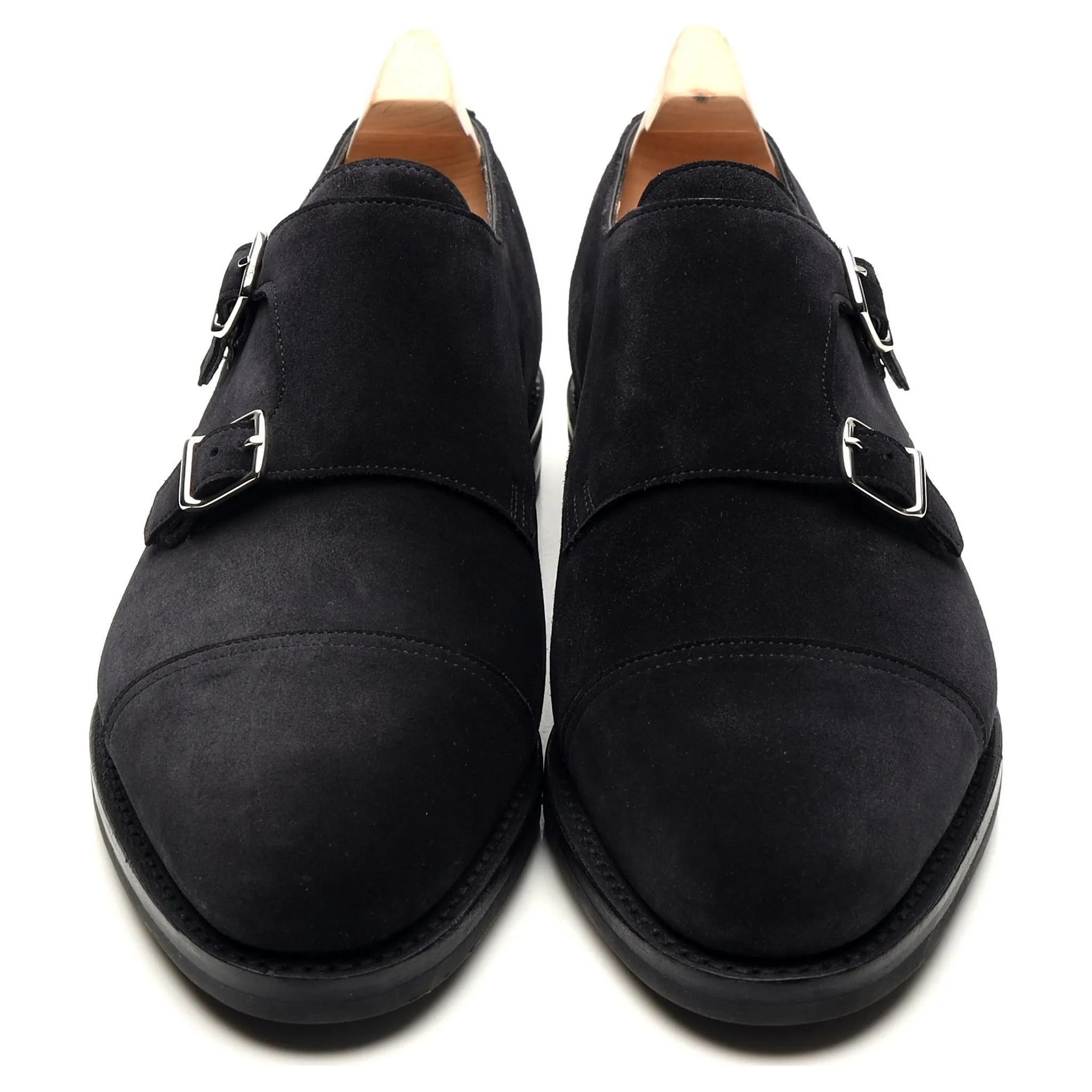 'William' Black Suede Double Monk Strap UK 10 E