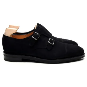 'William' Black Suede Double Monk Strap UK 10 E