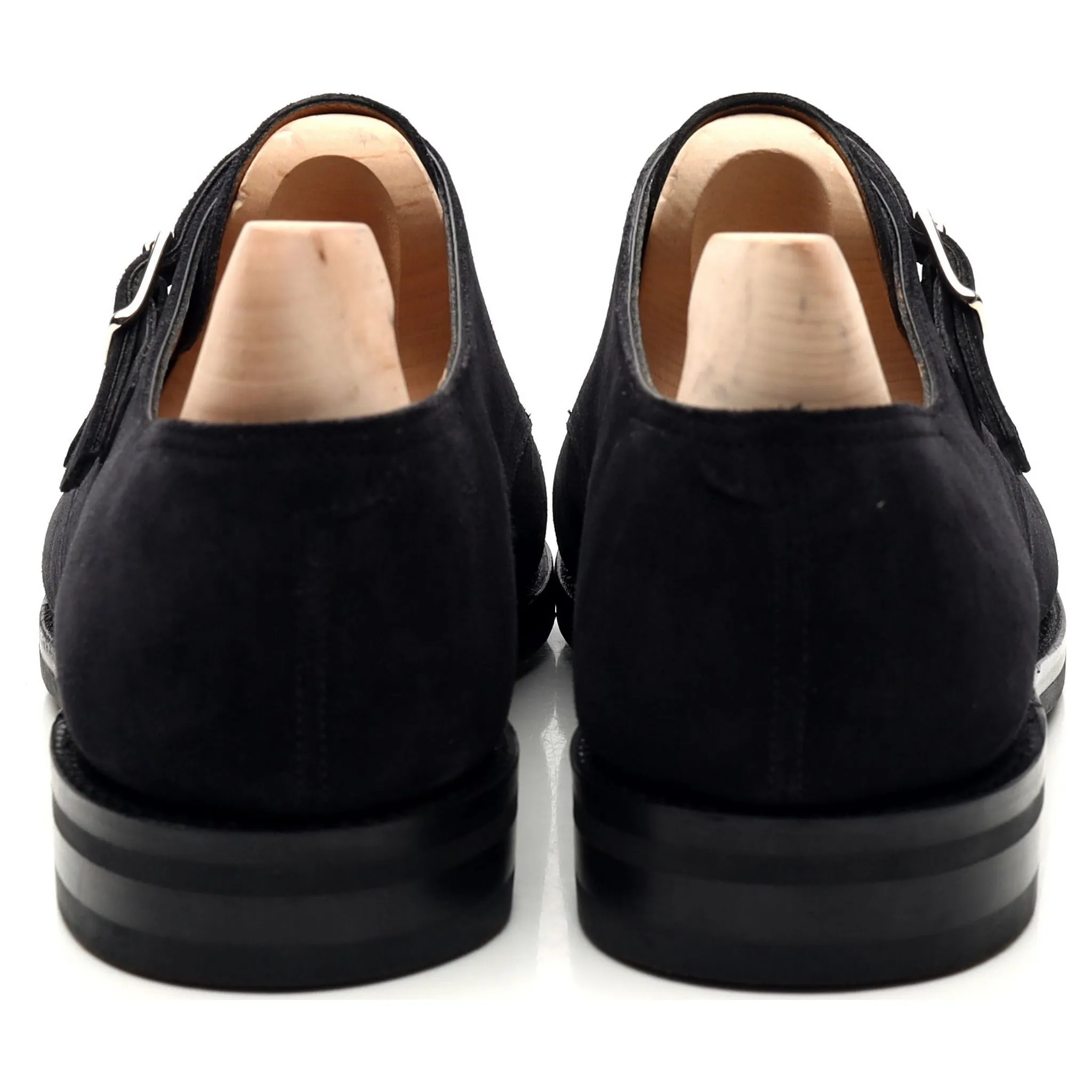 'William' Black Suede Double Monk Strap UK 10 E
