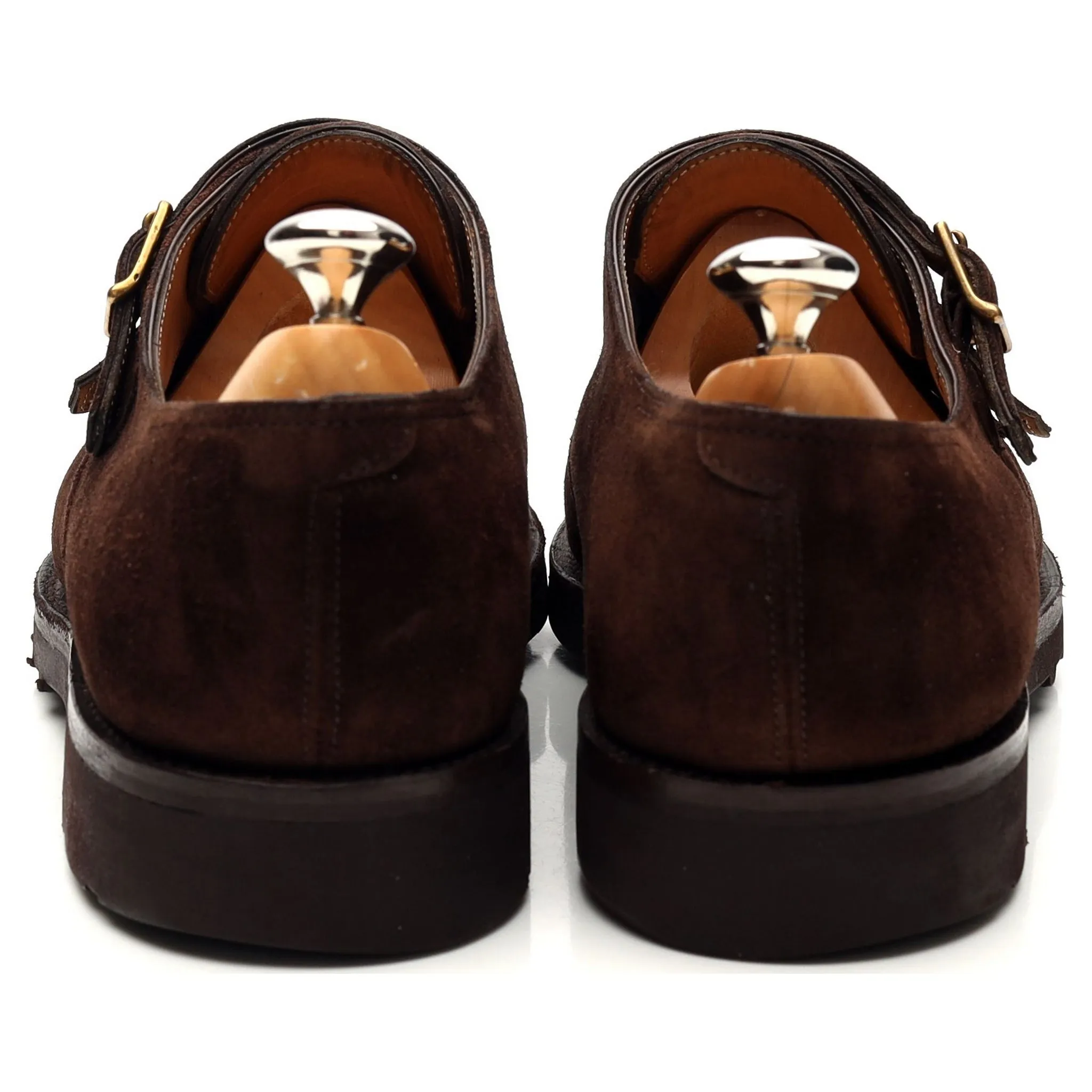 'William' Dark Brown Suede Double Monk Strap UK 7 E