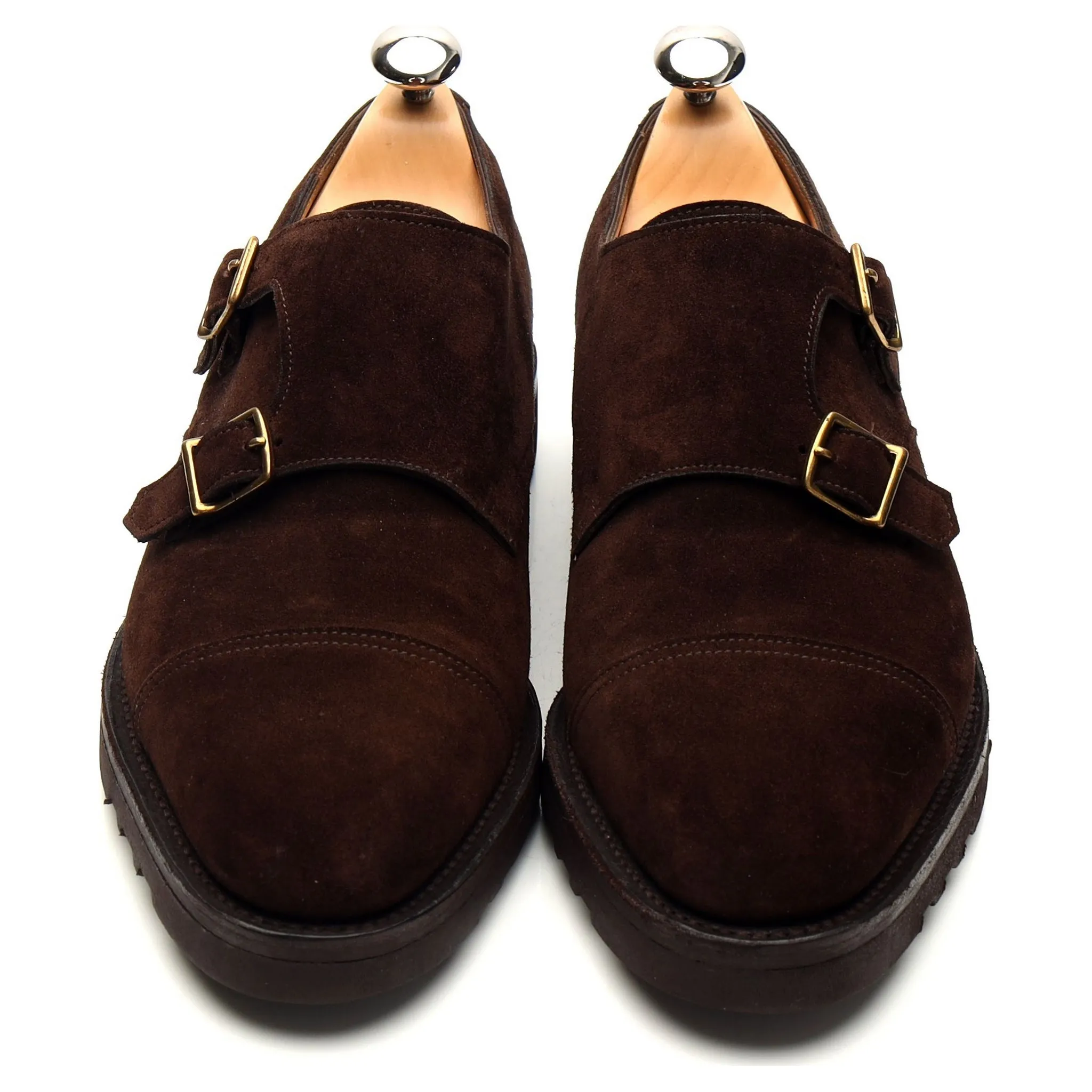 'William' Dark Brown Suede Double Monk Strap UK 7 E