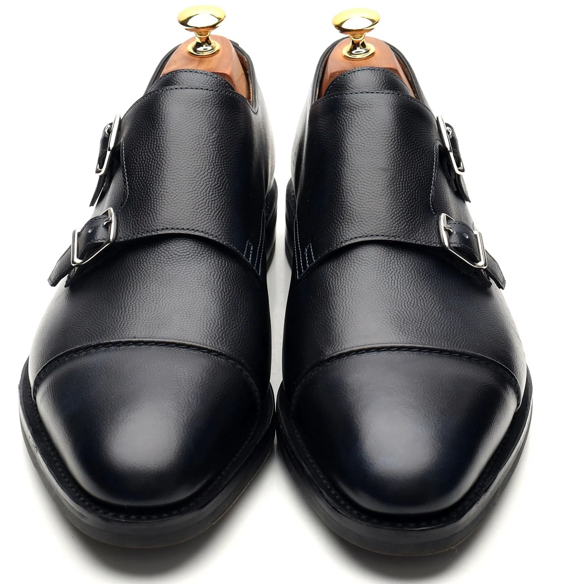 'William ll' Navy Blue Leather Double Monk Strap UK 10 E