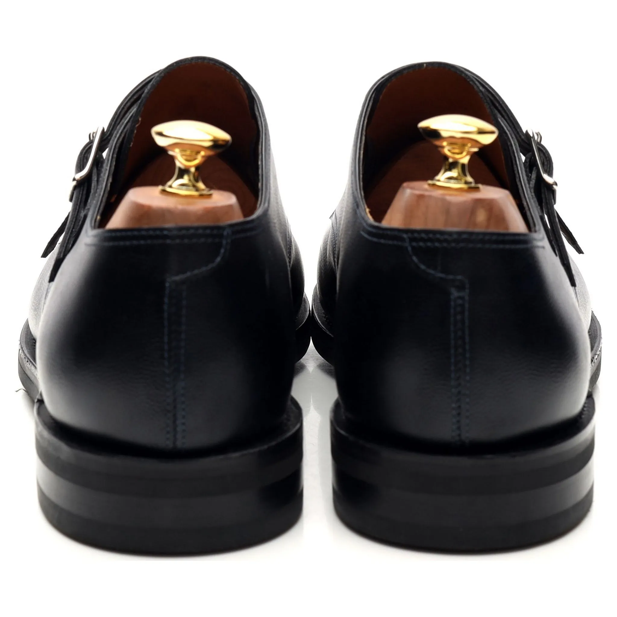'William ll' Navy Blue Leather Double Monk Strap UK 10 E