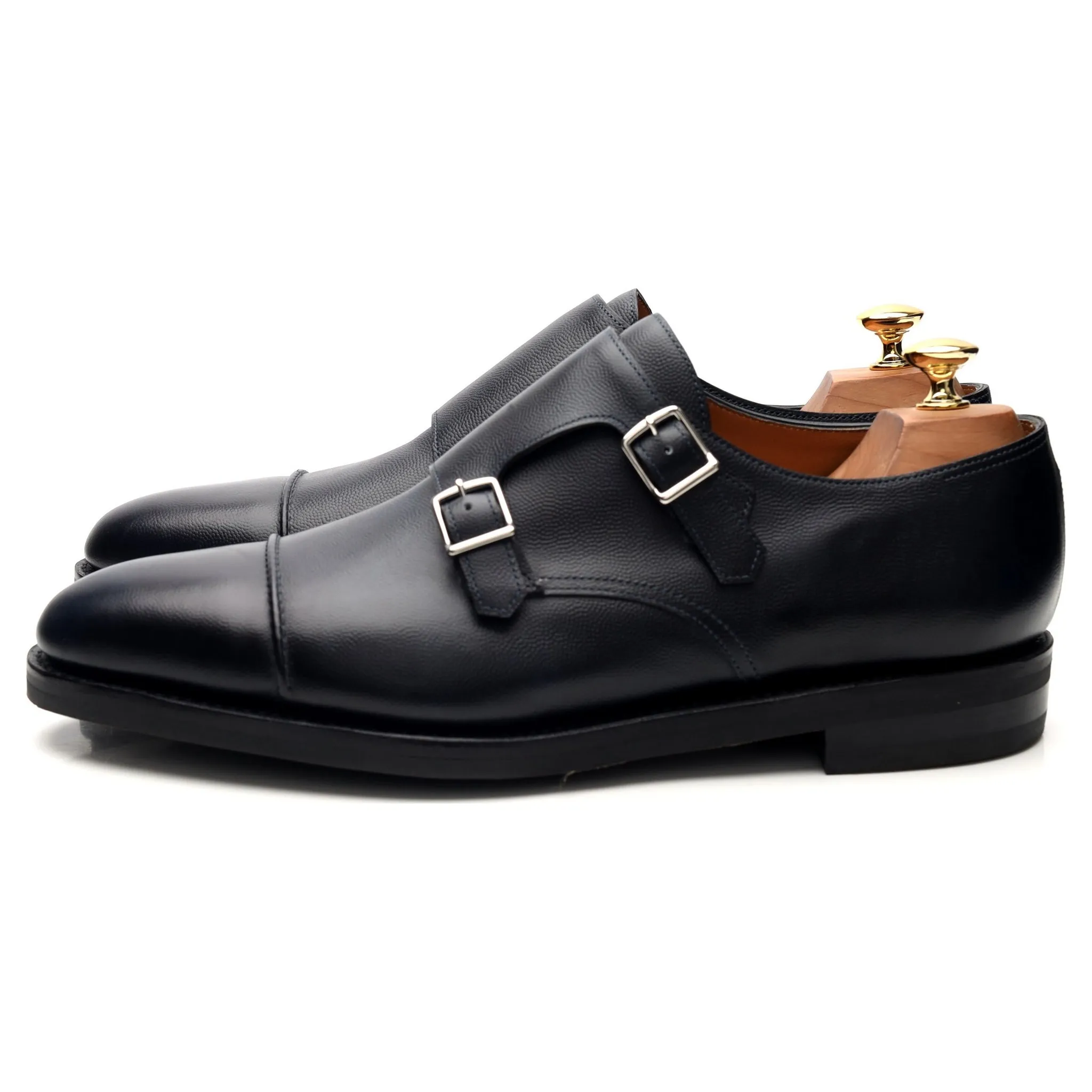 'William ll' Navy Blue Leather Double Monk Strap UK 10 E