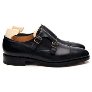 'William' Navy Blue Museum Leather Monk Strap UK 10.5 E