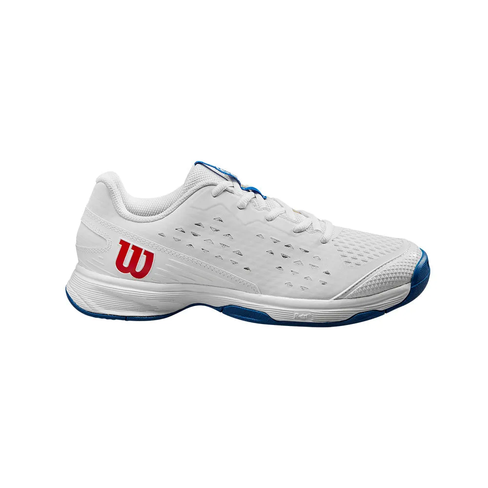 Wilson Rush Pro Junior Tennis Shoe (White/Blue)